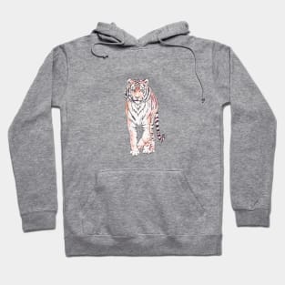 Approaching ink and watercolor tiger Hoodie